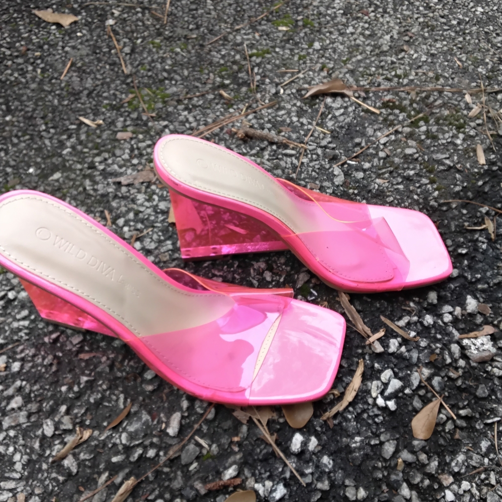 Wild Diva Hot Pink Wedge Heels